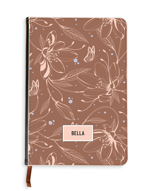 Leather Bookpaper Notebook - Sketchy Flower & Butterfly 1.0