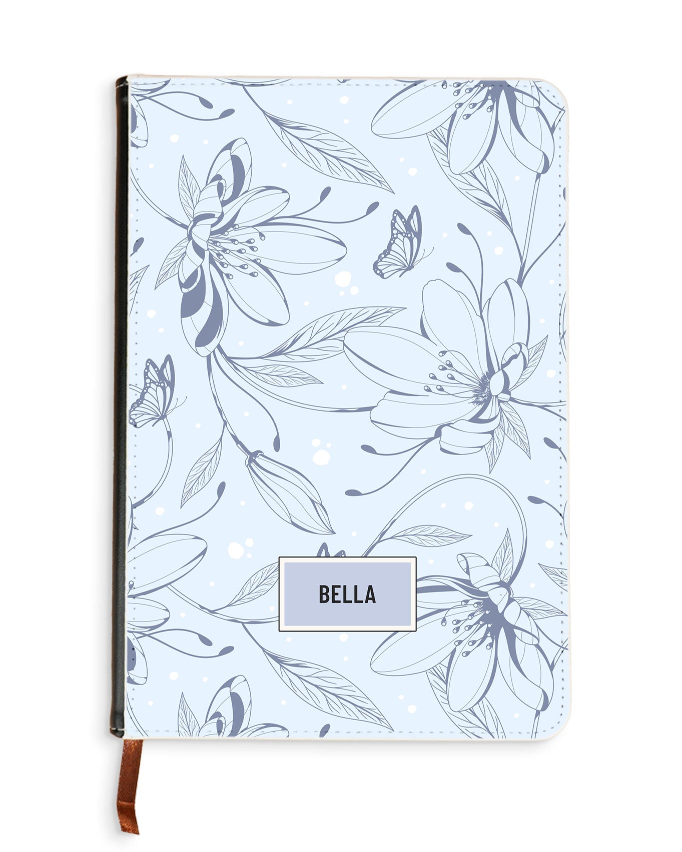 Leather Bookpaper Notebook - Sketchy Flower & Butterfly 2.0