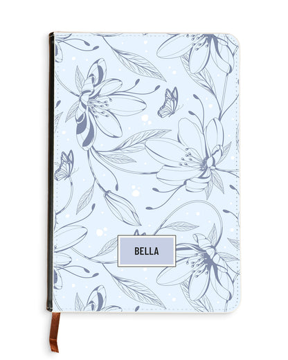 Leather Bookpaper Notebook - Sketchy Flower & Butterfly 2.0