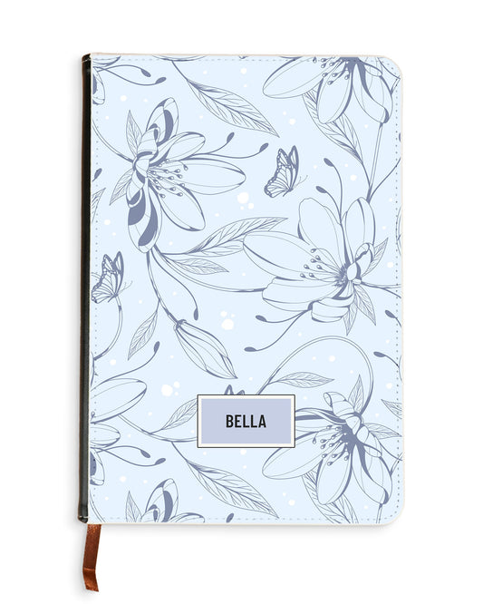 Leather Bookpaper Notebook - Sketchy Flower & Butterfly 2.0