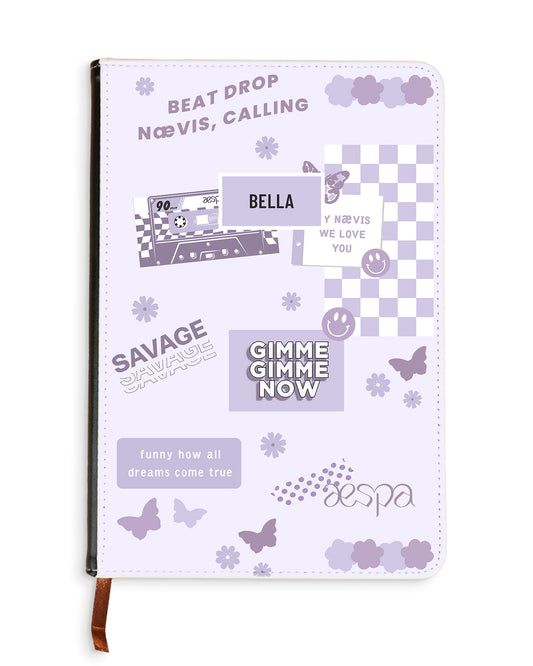 Leather Bookpaper Notebook - Aespa Sticker Pack