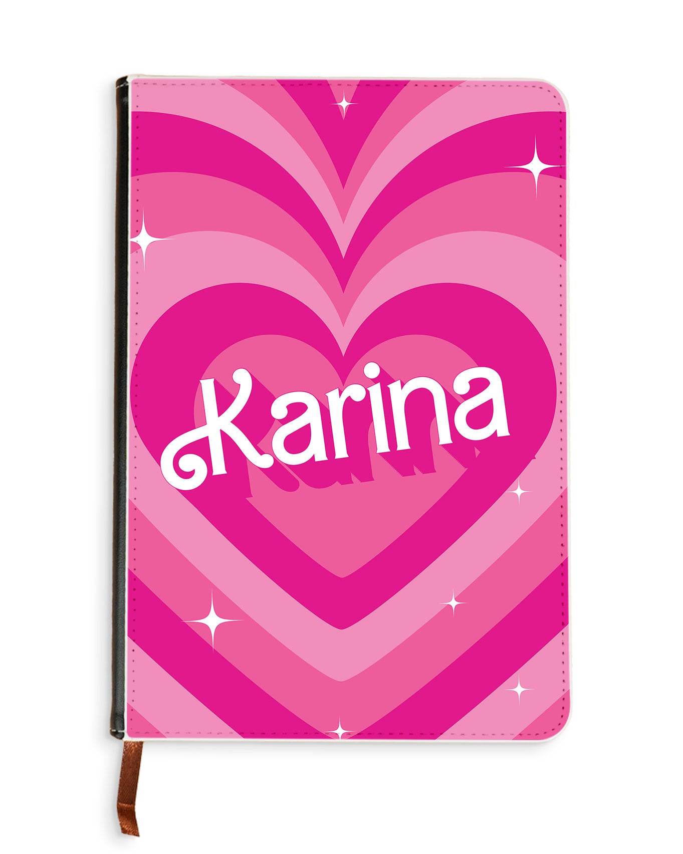 Leather Bookpaper Notebook - Barbie Love Pattern