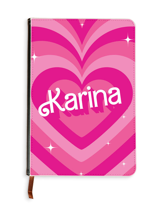 Leather Bookpaper Notebook - Barbie Love Pattern