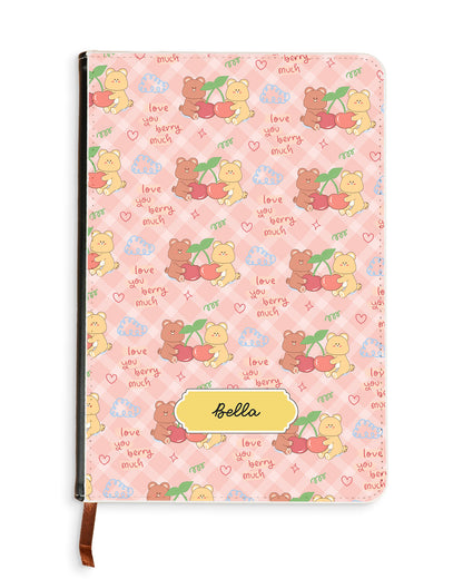 Leather Bookpaper Notebook - Cherry Bear