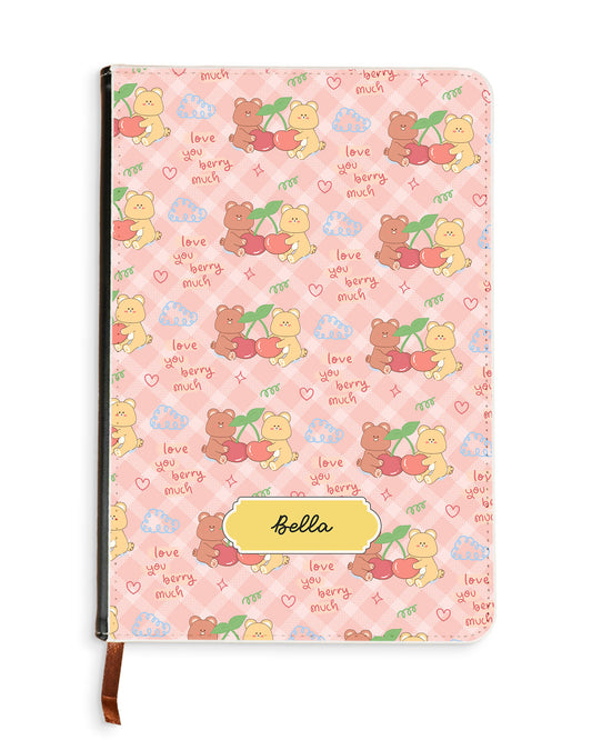 Leather Bookpaper Notebook - Cherry Bear