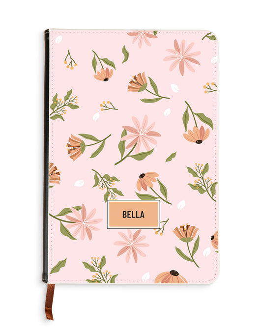 Leather Bookpaper Notebook - Cosmos Flower