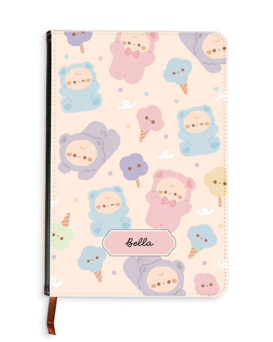 Leather Bookpaper Notebook - Cotton Teddy