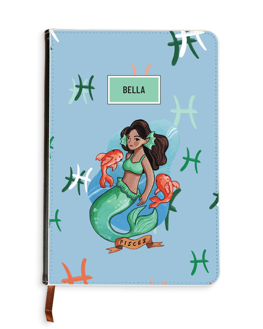 Leather Bookpaper Notebook - Pisces