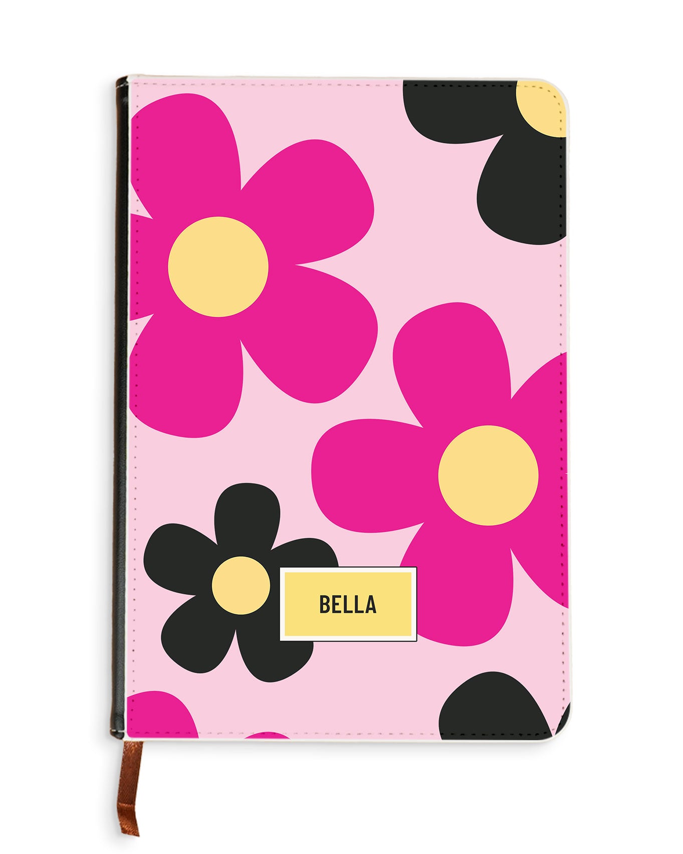 Leather Bookpaper Notebook - Daisy Hot Pink