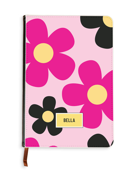 Leather Bookpaper Notebook - Daisy Hot Pink