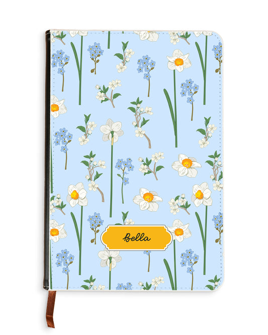 Leather Bookpaper Notebook - December Nacissus