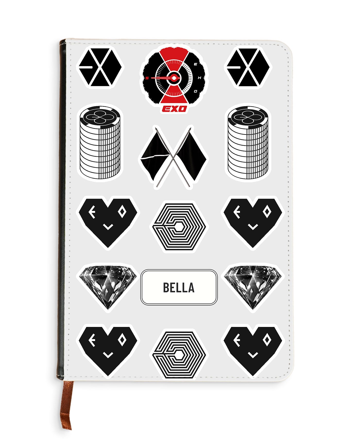Leather Bookpaper Notebook - EXO Sticker Pack