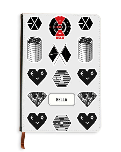 Leather Bookpaper Notebook - EXO Sticker Pack