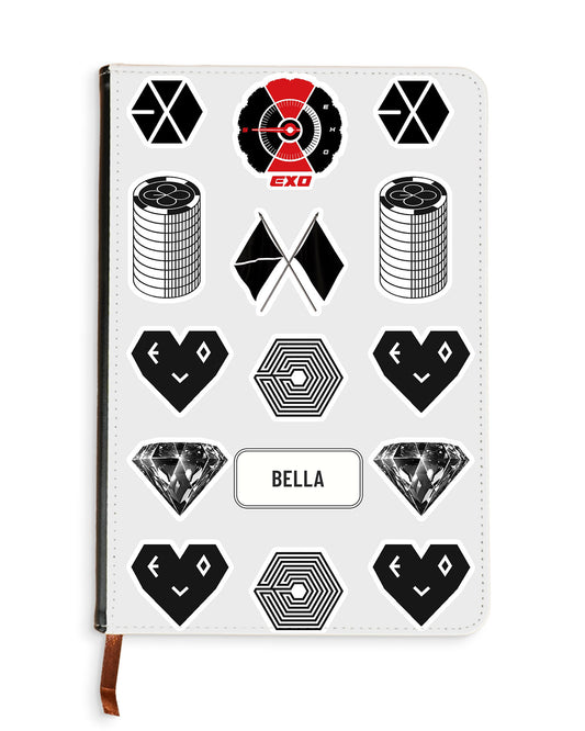 Leather Bookpaper Notebook - EXO Sticker Pack