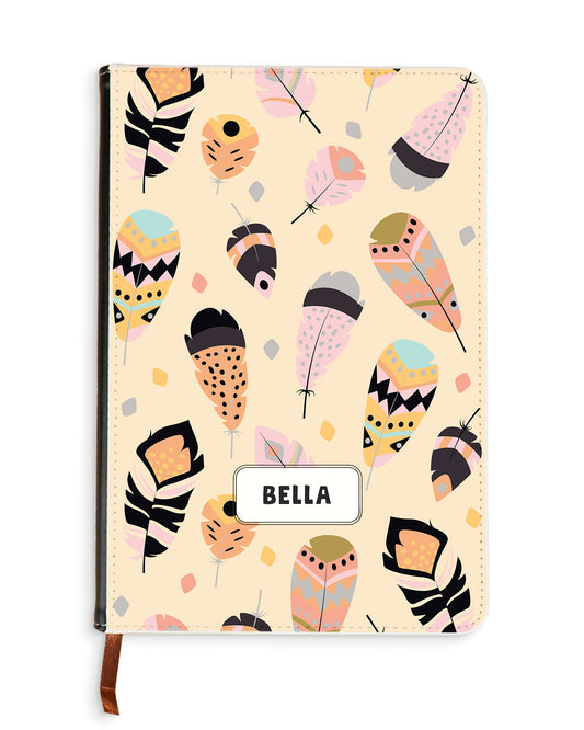 Leather Bookpaper Notebook - Feathers