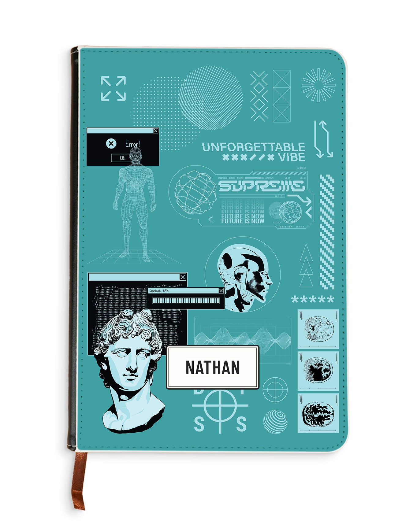 Leather Bookpaper Notebook - Futuristic
