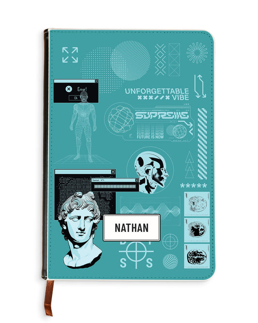Leather Bookpaper Notebook - Futuristic