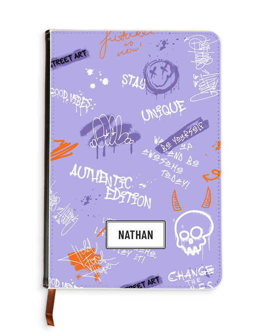 Leather Bookpaper Notebook - Grafitti