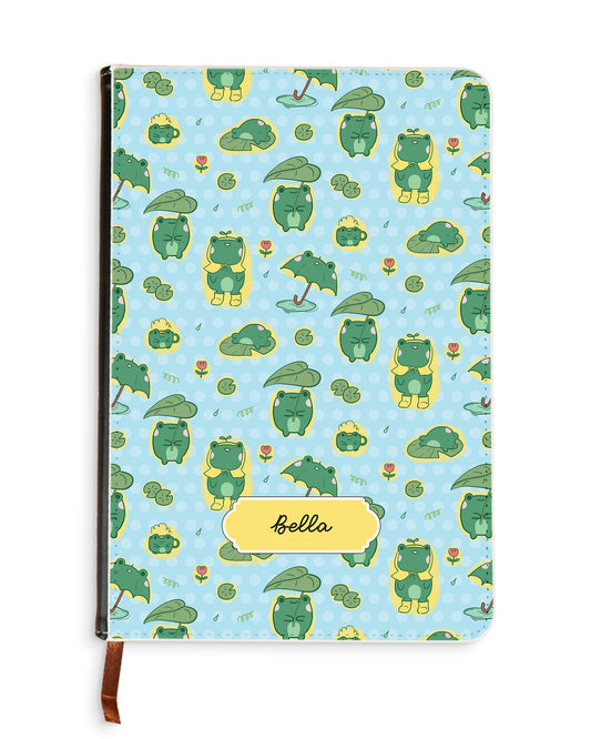 Leather Bookpaper Notebook - Happy Rain
