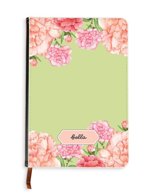 Leather Bookpaper Notebook - January Carnation