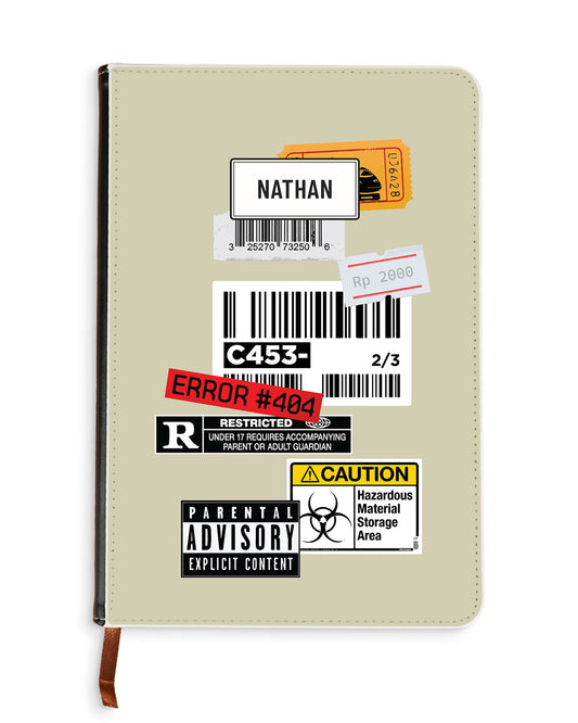 Leather Bookpaper Notebook - Label Sticker Pack