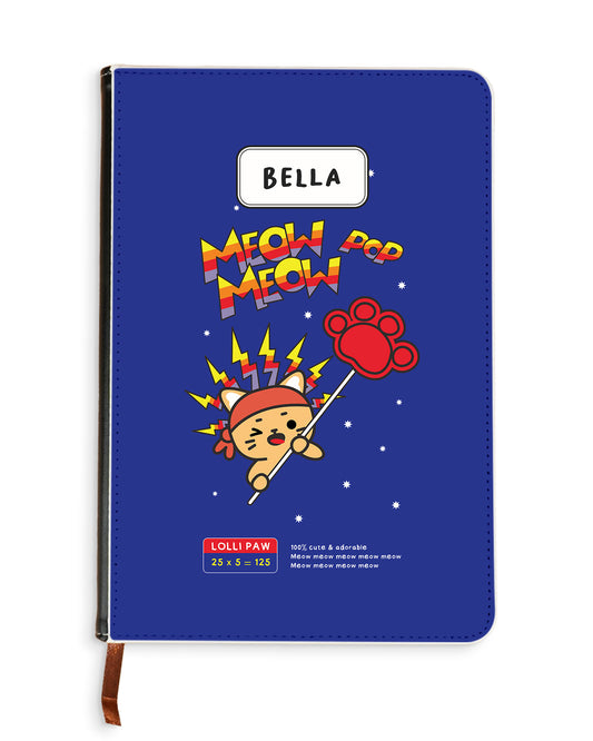 Leather Bookpaper Notebook - Meow Pop 1.0