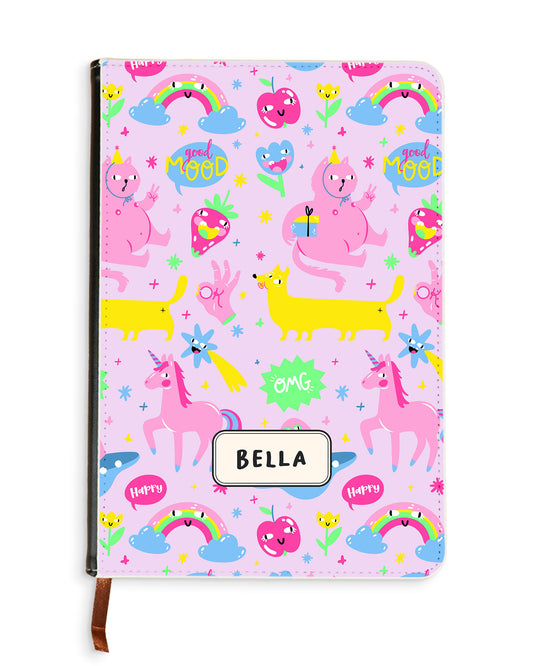 Leather Bookpaper Notebook - Monster Say Good Mood