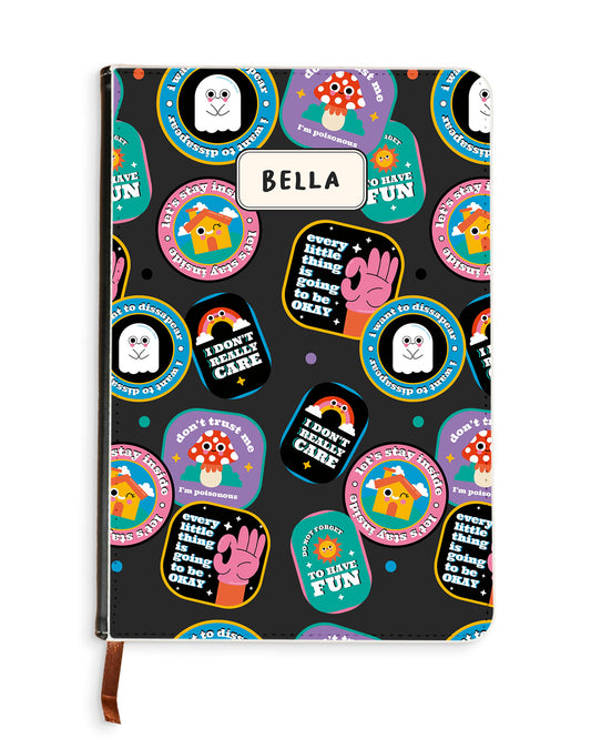 Leather Bookpaper Notebook - Monster Sticker Pack