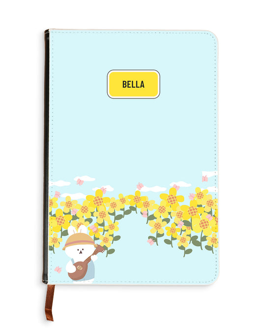 Leather Bookpaper Notebook - Bunny Ukulele