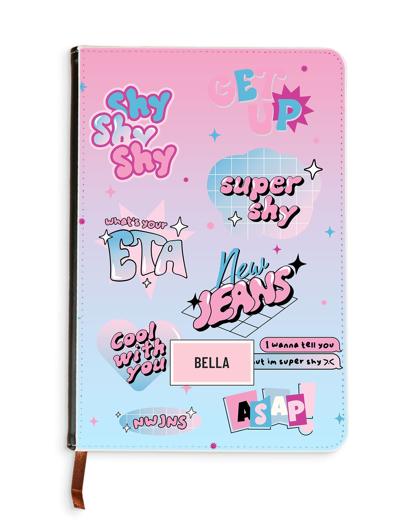 Leather Bookpaper Notebook - New Jeans Super Shy