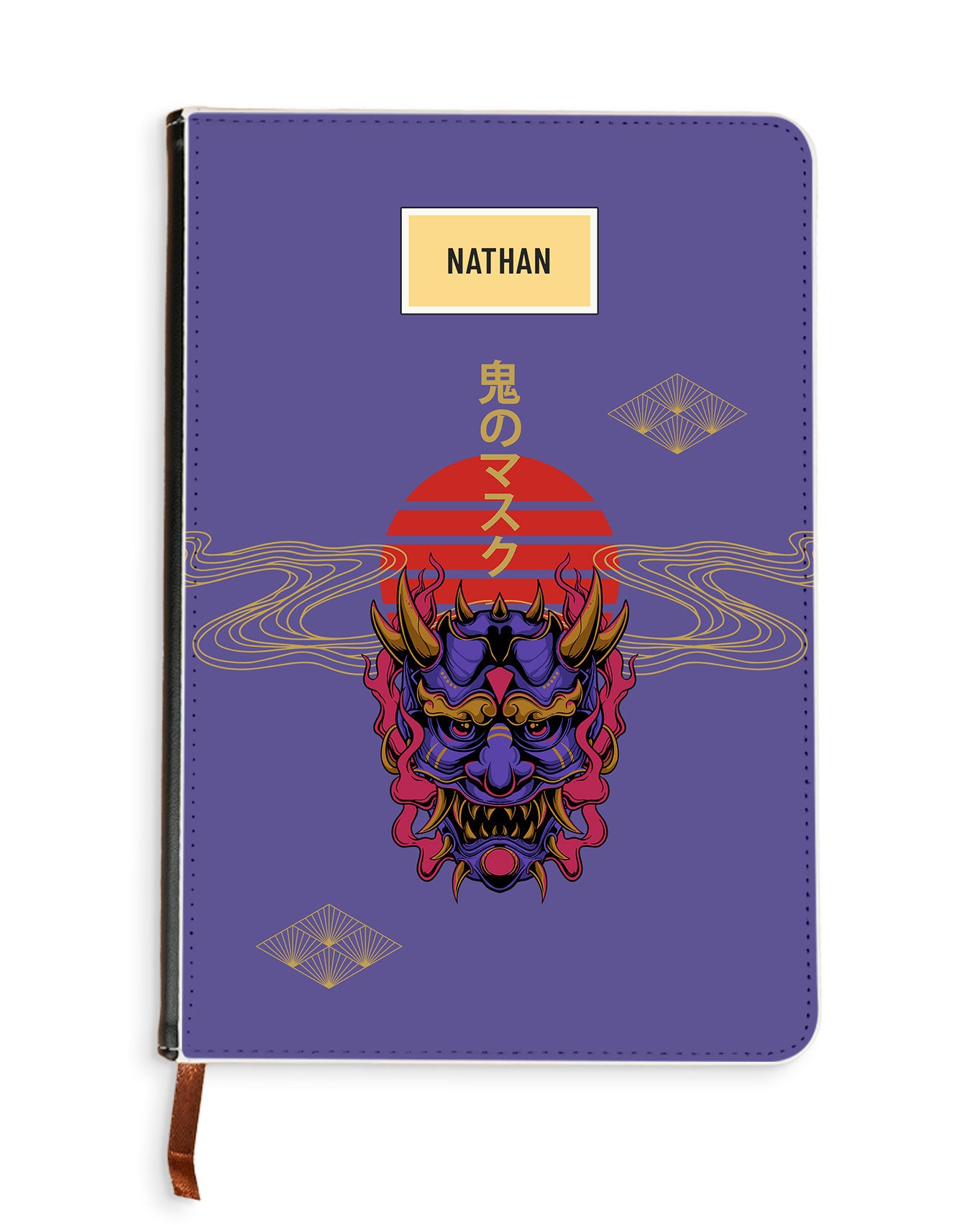 Leather Bookpaper Notebook - Oni Mask