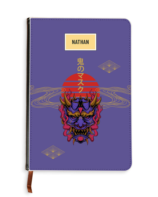 Leather Bookpaper Notebook - Oni Mask