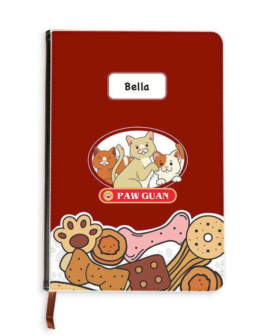 Leather Bookpaper Notebook - Pawguan Cat