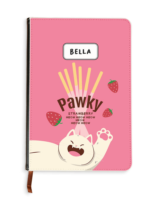 Leather Bookpaper Notebook - Pawky Cat