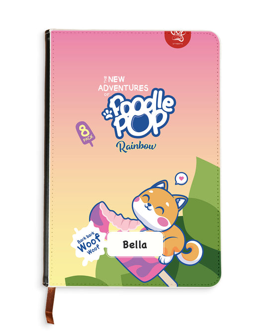 Leather Bookpaper Notebook - Poodle Pop