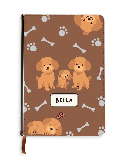 Leather Bookpaper Notebook - Poodle Squad