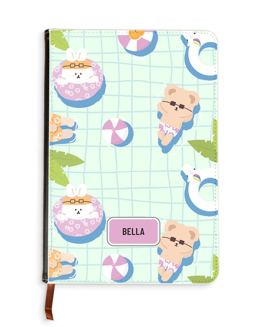 Leather Bookpaper Notebook - Pool Party Pink