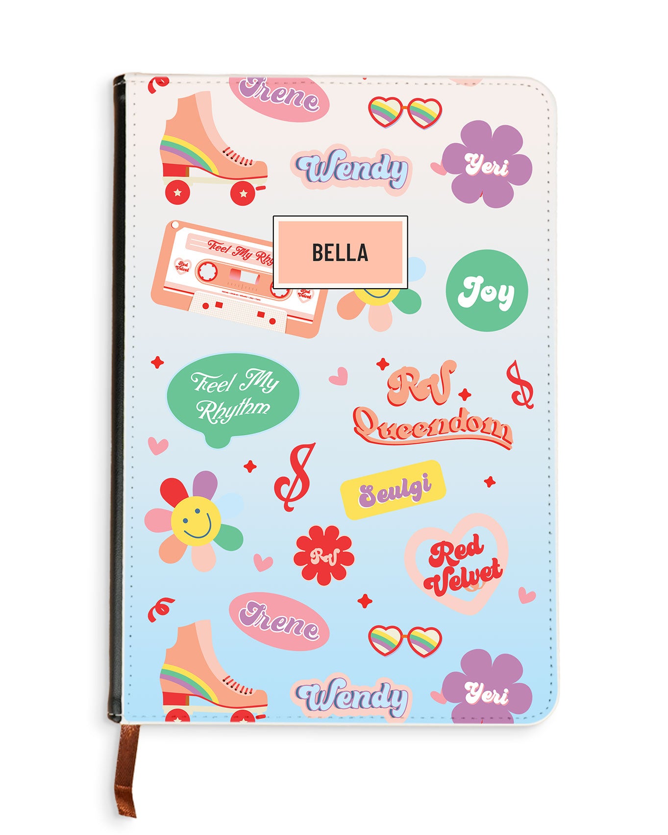 Leather Bookpaper Notebook - Red Velvet Sticker Pack