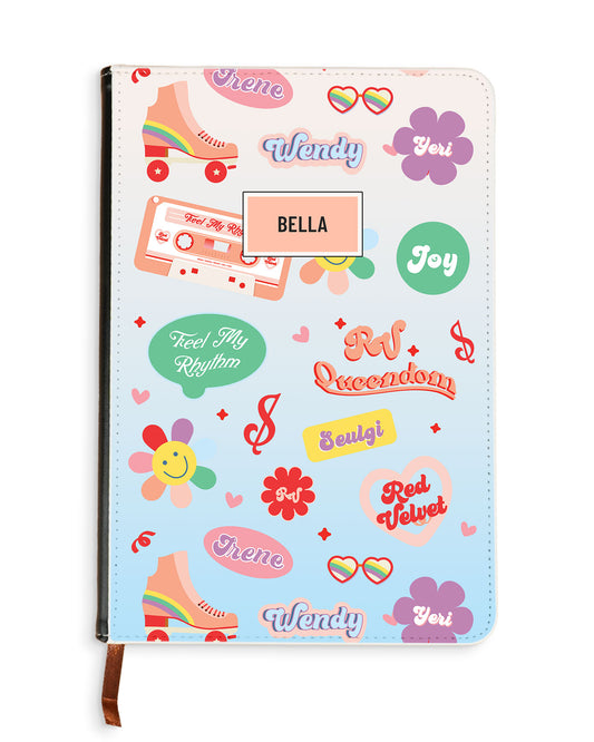 Leather Bookpaper Notebook - Red Velvet Sticker Pack