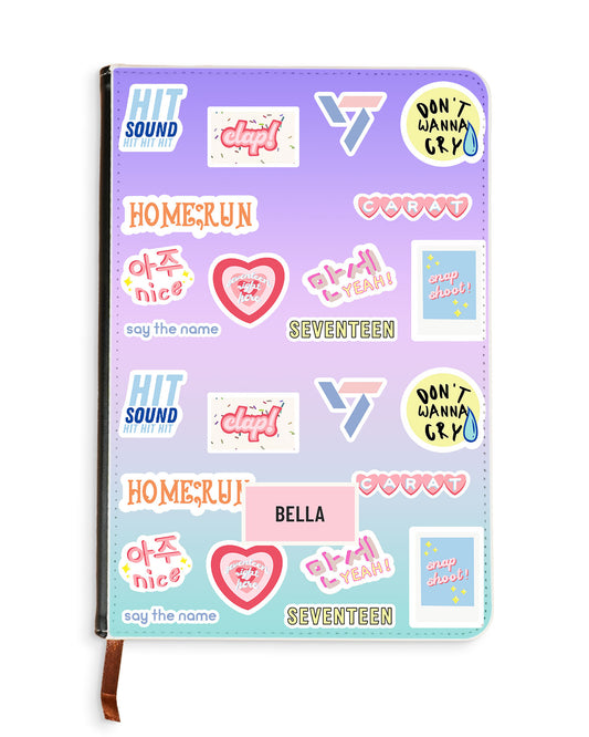 Leather Bookpaper Notebook - Seventeen Sticker Pack