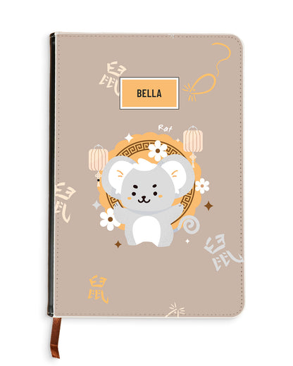Leather Bookpaper Notebook - Rat (Chinese Zodiac / Shio)