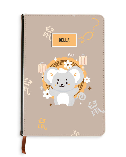 Leather Bookpaper Notebook - Rat (Chinese Zodiac / Shio)