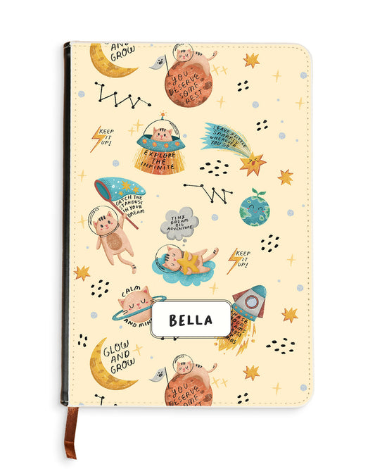 Leather Bookpaper Notebook - Spaceship