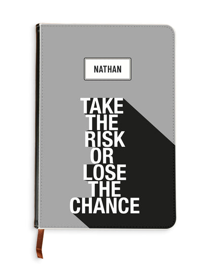 Leather Bookpaper Notebook - Take The Risk