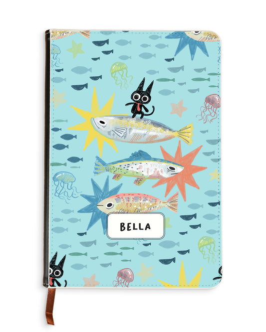 Leather Bookpaper Notebook - The Fish Surfer