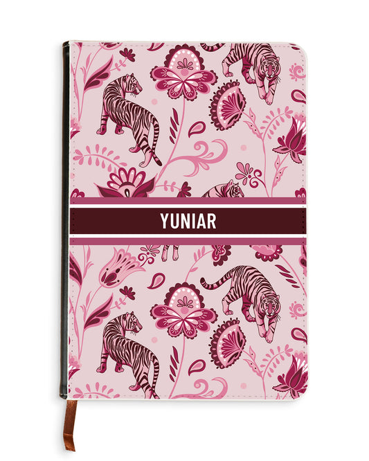 Leather Bookpaper Notebook - Tiger & Floral 2.0