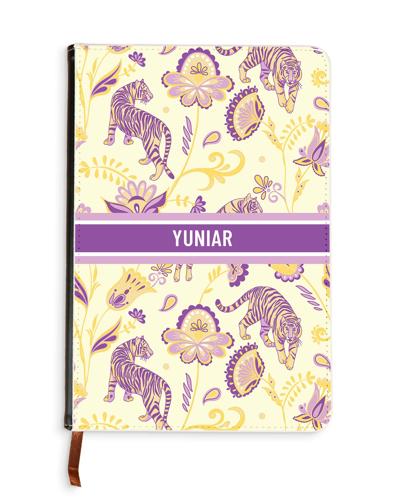 Leather Bookpaper Notebook - Tiger & Floral 4.0