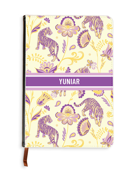 Leather Bookpaper Notebook - Tiger & Floral 4.0