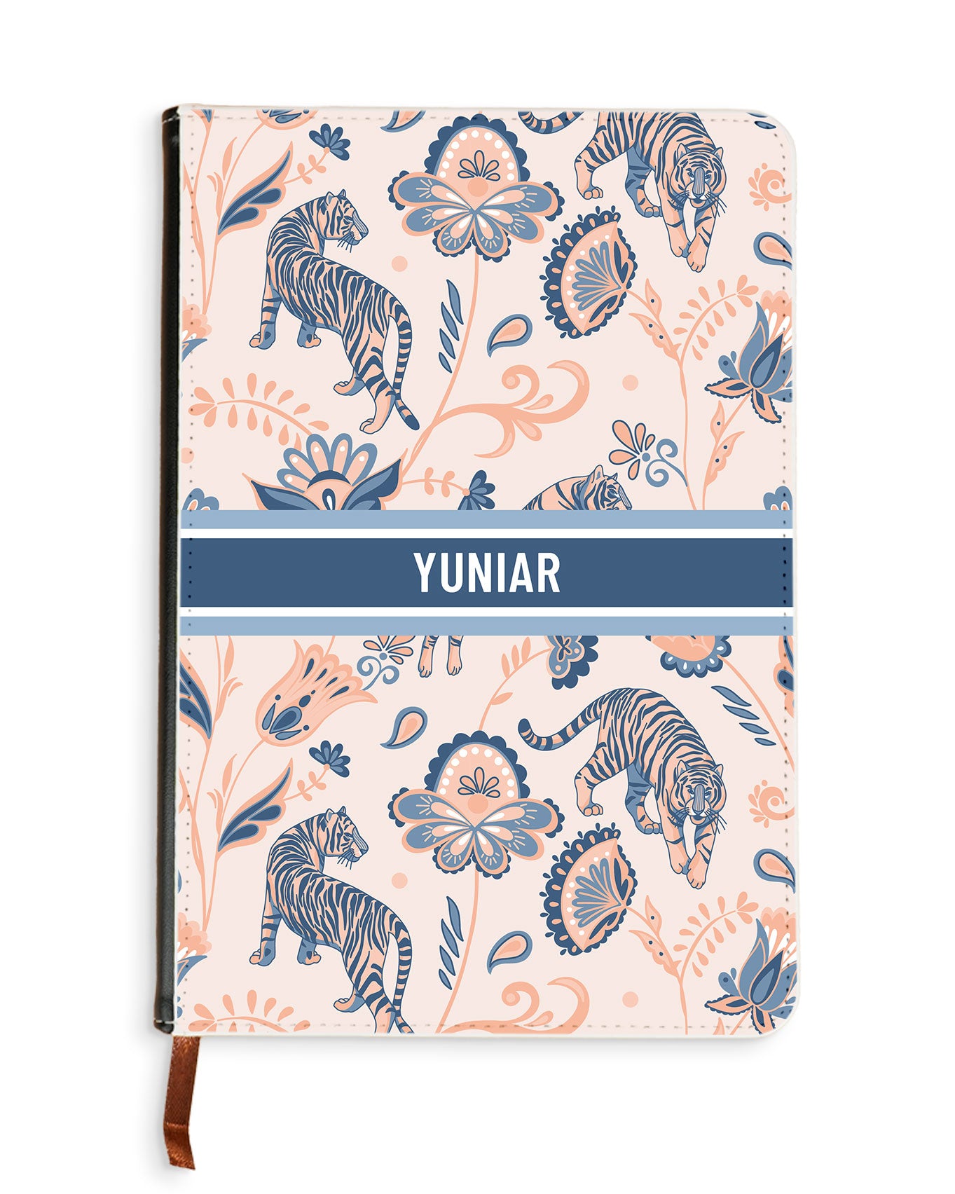 Leather Bookpaper Notebook - Tiger & Floral 5.0