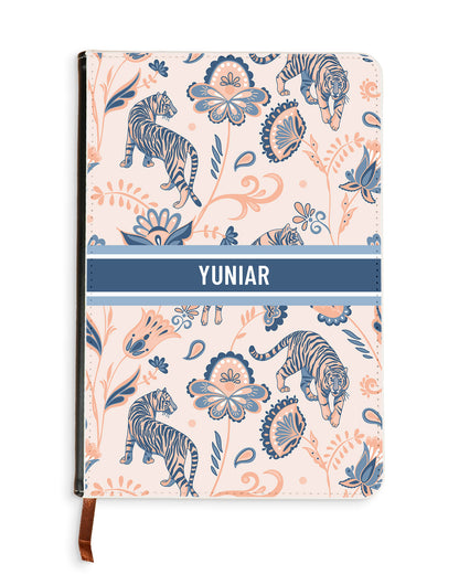 Leather Bookpaper Notebook - Tiger & Floral 5.0